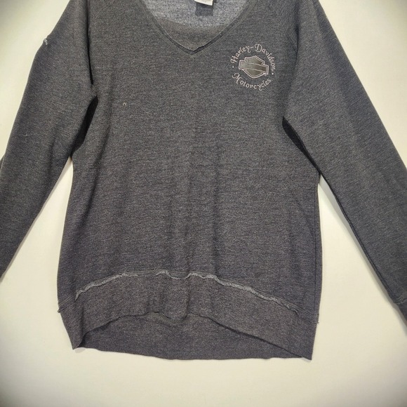 Harley Davison Women's Moore, OK Dark Gray Cozy Sweatshirt Size L - Picture 2 of 7